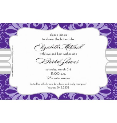 Lilac Brocade Party Invitations, Inviting Company